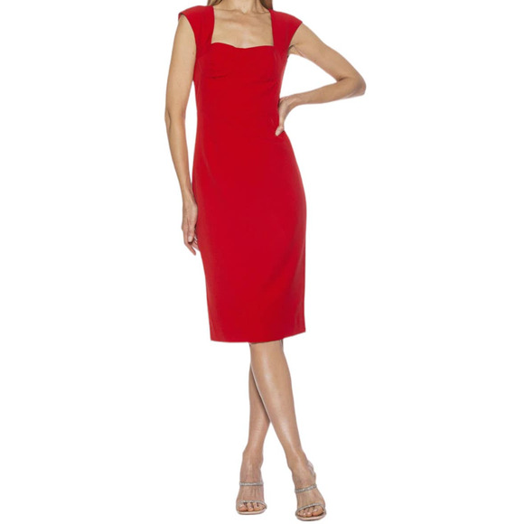 Alexia Admor Dress Harper Cap sleeves red size 14 - Picture 1 of 7